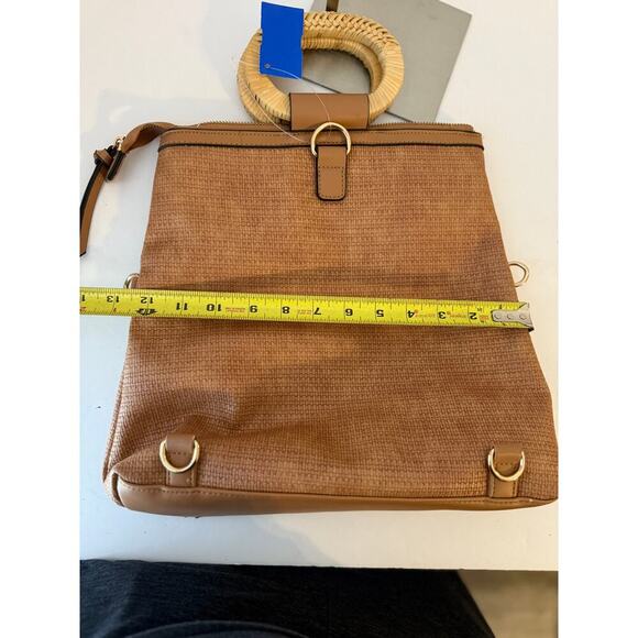 Boho Chic Women's Handbag Wicker Handle Top Handle Tote Upcycle Straw Festival - Picture 5 of 6